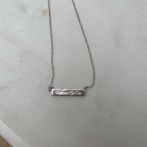 Tiffany & Co Silver Notes Bar Pendant Necklace 16"
